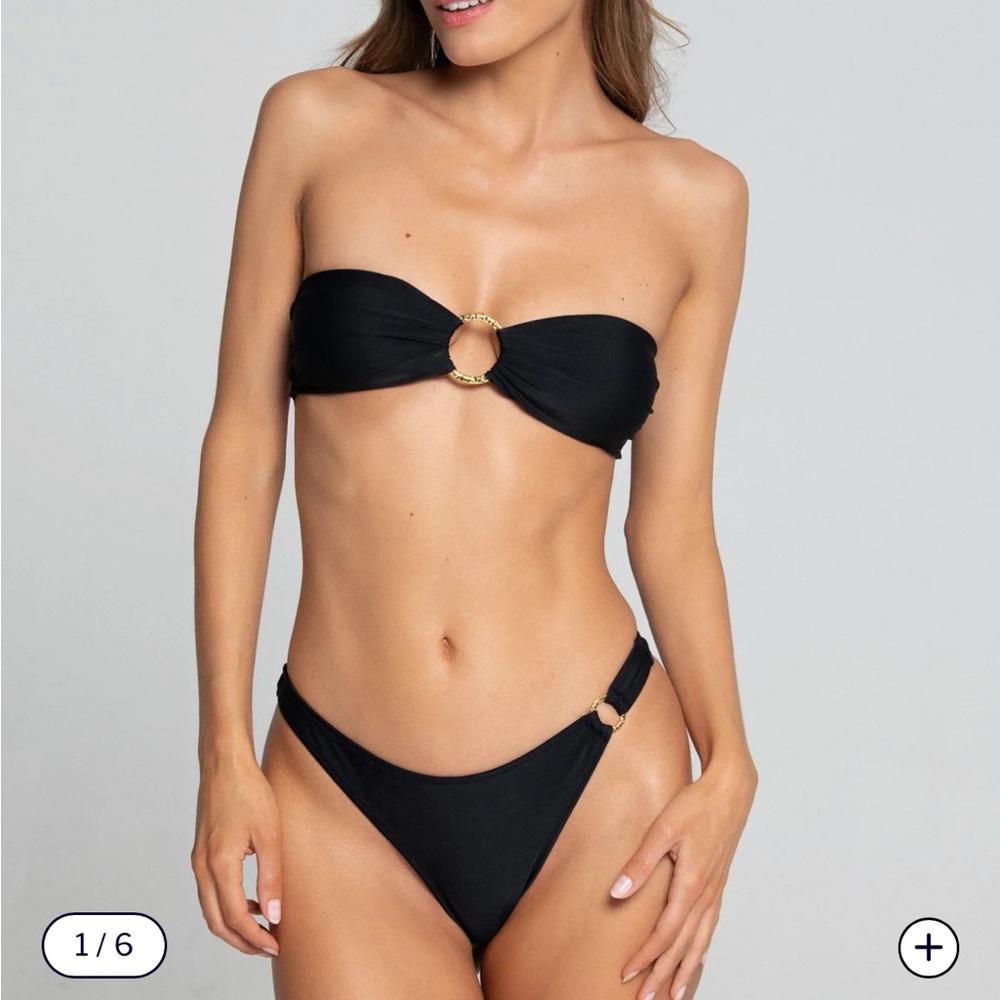 Bright swimwear Hana black top small new